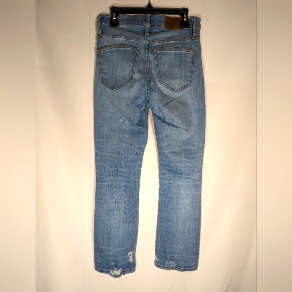 Madewell Cali Denim-Boot 4 Button Fly Jeans With Distressing Size 24 - Picture 5 of 14